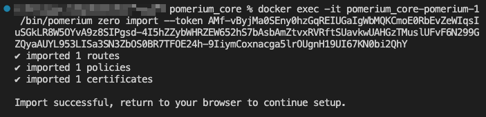 Running the CLI command in the integrated terminal